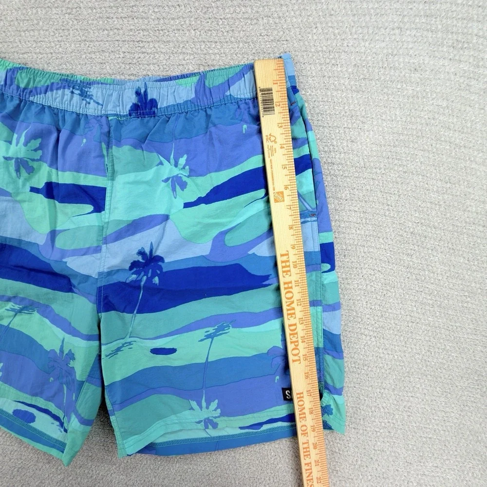 SAXX Go Coastal 2N1 Volley Swim Trunks XL Blue Tropical Palm BallPark Pouch